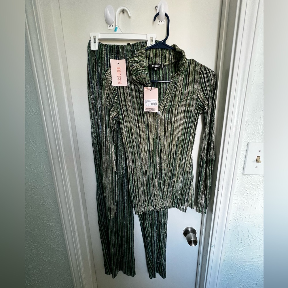 Metallic Pleated CoOrd Set